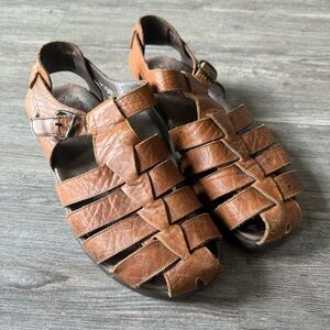 Mephisto Sam Fisherman Leather Sandal Brown Men’s 43  9